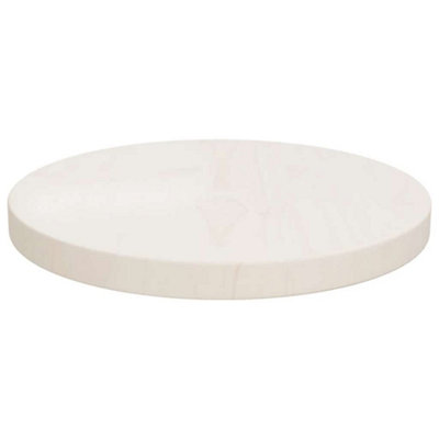 Berkfield Durable Table Top White Radius 30X2.5 Cm Solid Wood Pine from B&Q