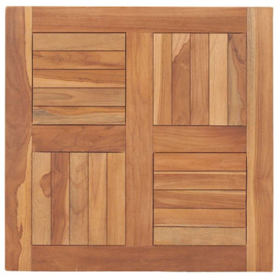 B&Q -  Durable Table Top Solid Teak Wood 60X60X2.5 Cm