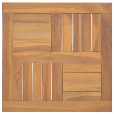 B&Q -  Durable Square Table Top 50X50X2.5 Cm Solid Wood Teak
