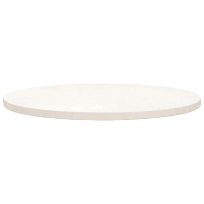 Berkfield Durable Table Top White Radius 70X2.5 Cm Solid Wood Pine from B&Q