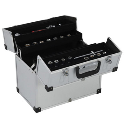 Berkfield Modern Tool Case 38X22.5X34 Cm Silver Aluminum from B&Q