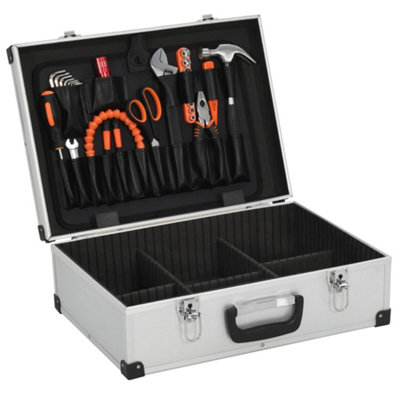 Berkfield Functional Tool Suitcase 46X33X16 Cm Silver Aluminium from B&Q