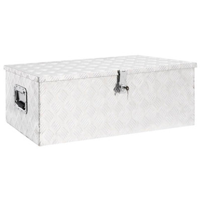 Berkfield Durable Storage Box Silver 90X47X33.5 Cm Aluminium from B&Q