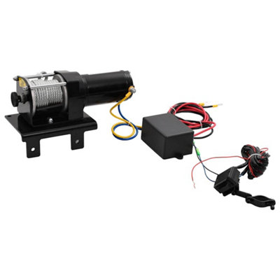 B&Q -  Sleek Electric Winch 1360 Kg Plate Roller Fairlead Wireless Remote Control