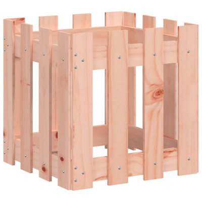 Berkfield Durable Garden Planter With Fence Design 40X40X40 Cm Solid Wood Douglas from B&Q