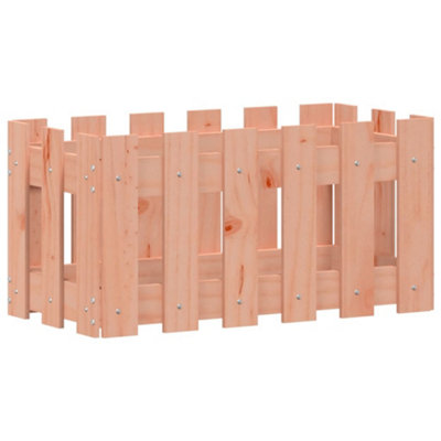 Berkfield Durable Garden Planter With Fence Design 60X30X30 Cm Solid Wood Douglas from B&Q