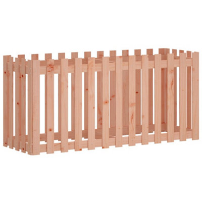 B&Q -  Durable Garden Raised Bed With Fence Design 150X50X70 Cm Solid Wood Douglas