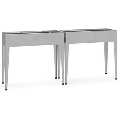 B&Q -  Durable Garden Planters 2 Pcs Galvanised Steel