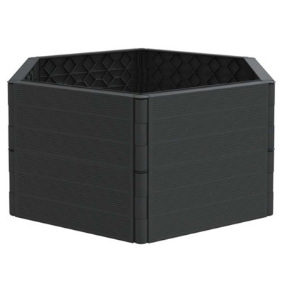 B&Q -  Durable Garden Planter Anthracite Pp