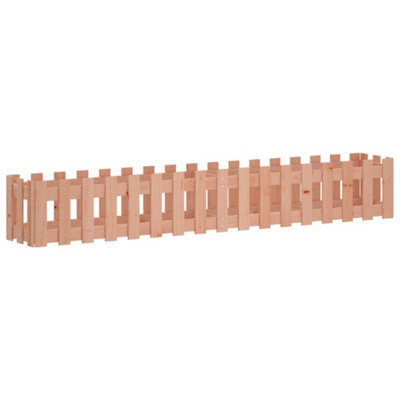 B&Q -  Durable Garden Raised Bed With Fence Design 200X30X30 Cm Solid Wood Douglas