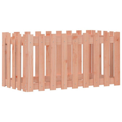 B&Q -  Durable Garden Raised Bed With Fence Design 100X50X50 Cm Solid Wood Douglas