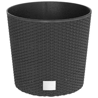 Berkfield Durable Planter With Removable Inner Anthracite 15 / 15.3 L Pp Rattan from B&Q