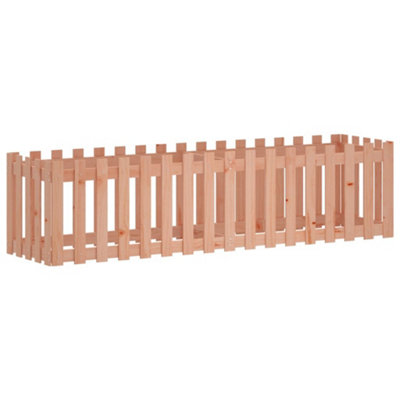 B&Q -  Durable Garden Raised Bed With Fence Design 200X50X50 Cm Solid Wood Douglas