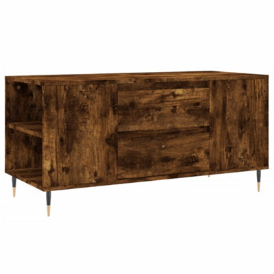 Berkfield Modern Coffee Table Smoked Oak 102X44.5X50 Cm Engineered Wood