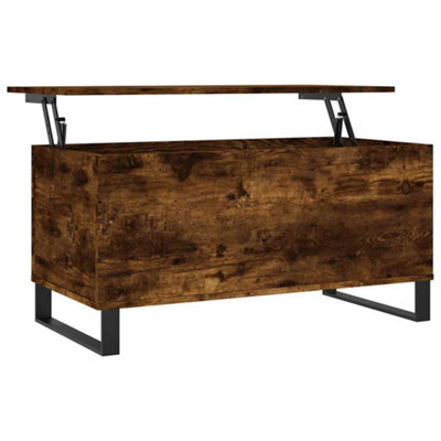 Berkfield Modern Coffee Table Smoked Oak 90X44.5X45 Cm Engineered Wood