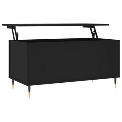 Berkfield Modern Coffee Table Black 90X44.5X45 Cm Engineered Wood
