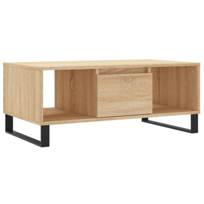 B&Q -  Modern Coffee Table Sonoma Oak 90X50X36.5 Cm Engineered Wood