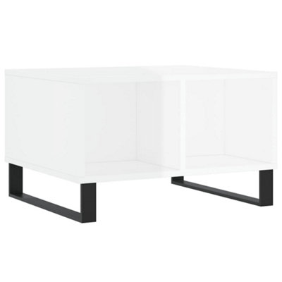 B&Q -  Modern Coffee Table High Gloss White 60X50X36.5 Cm Engineered Wood