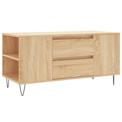 Berkfield Modern Coffee Table Sonoma Oak 102X44.5X50 Cm Engineered Wood