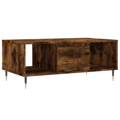 Berkfield Modern Coffee Table Smoked Oak 90X50X36.5 Cm Engineered Wood
