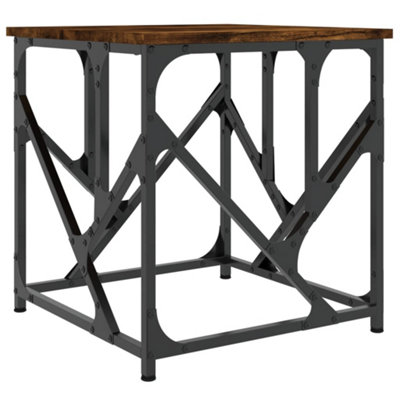 Berkfield Industrial Coffee Table Smoked Oak 45X45X47.5 Cm Engineered Wood