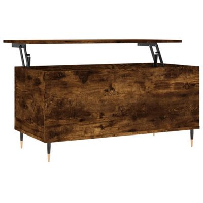 Berkfield Modern Coffee Table Smoked Oak 90X44.5X45 Cm Engineered Wood