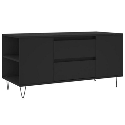 Berkfield Modern Coffee Table Black 102X44.5X50 Cm Engineered Wood