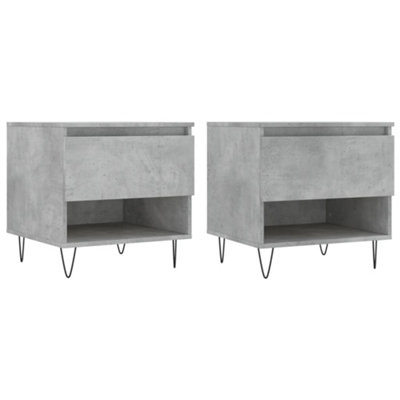 Berkfield Modern Coffee Tables 2 Pcs Concrete Grey 50X46X50 Cm Engineered Wood