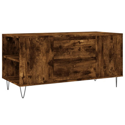 Berkfield Modern Coffee Table Smoked Oak 102X44.5X50 Cm Engineered Wood