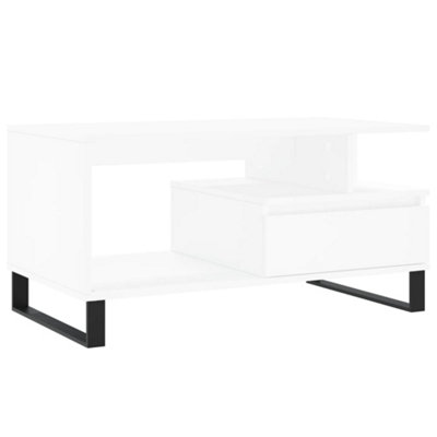 Berkfield Modern Coffee Table White 90X49X45 Cm Engineered Wood