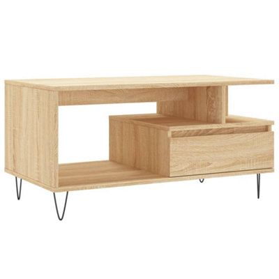 Berkfield Modern Coffee Table Sonoma Oak 90X49X45 Cm Engineered Wood