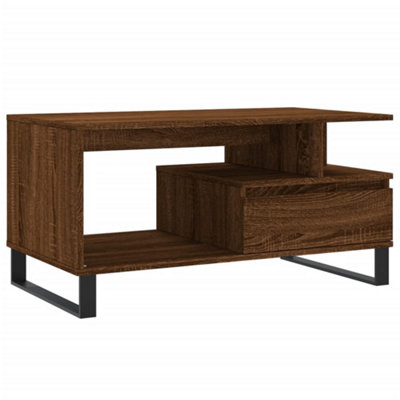 Berkfield Modern Coffee Table Brown Oak 90X49X45 Cm Engineered Wood