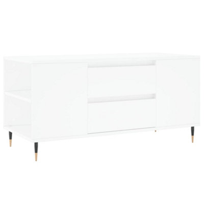 Berkfield Modern Coffee Table White 102X44.5X50 Cm Engineered Wood