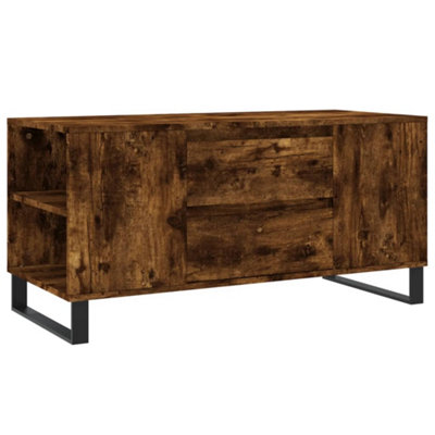 Berkfield Modern Coffee Table Smoked Oak 102X44.5X50 Cm Engineered Wood