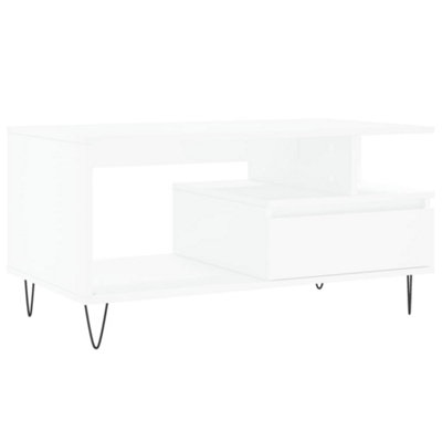 Berkfield Modern Coffee Table White 90X49X45 Cm Engineered Wood