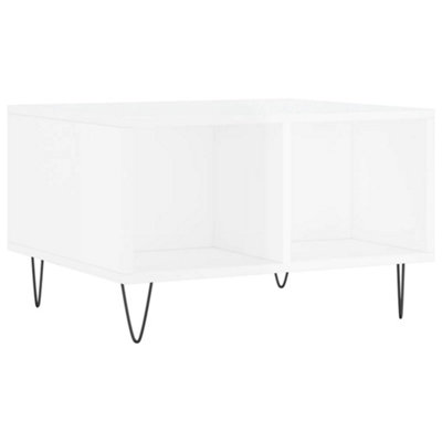 B&Q -  Modern Coffee Table High Gloss White 60X50X36.5 Cm Engineered Wood