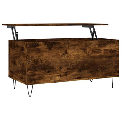 Berkfield Modern Coffee Table Smoked Oak 90X44.5X45 Cm Engineered Wood