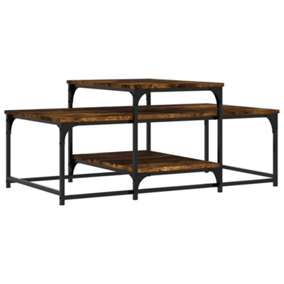 Berkfield Durable Coffee Table Smoked Oak 102X60X45 Cm Engineered Wood from B&Q