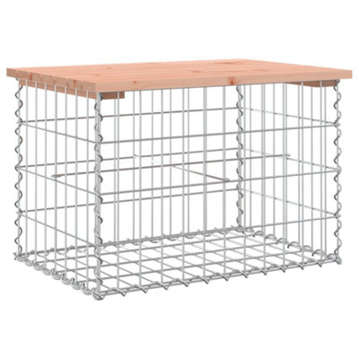 Berkfield Compact Garden Bench Gabion Design 63X44X42 Cm Solid Wood Douglas from B&Q