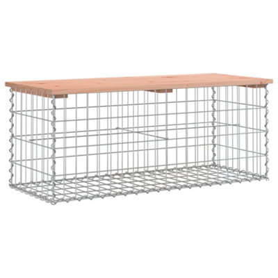Berkfield Compact Garden Bench Gabion Design 103X44X42 Cm Solid Wood Douglas from B&Q