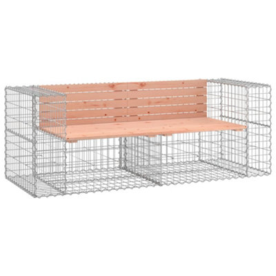 Berkfield Compact Garden Bench Gabion Design 184X71X65.5 Cm Solid Wood Douglas from B&Q