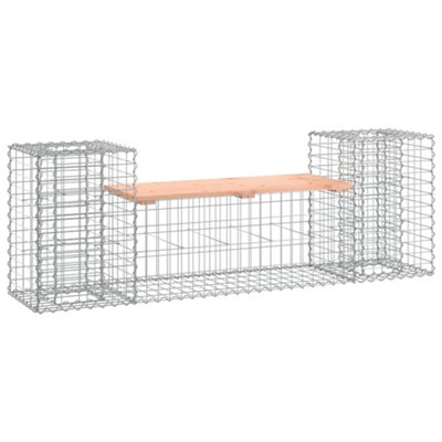 Berkfield Compact Garden Bench Gabion Design 183X41X60.5 Cm Solid Wood Douglas from B&Q