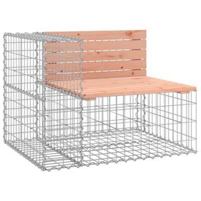 Berkfield Compact Garden Bench Gabion Design 92X71X65.5 Cm Solid Wood Douglas from B&Q