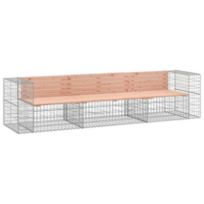 Berkfield Compact Garden Bench Gabion Design 287X71X65.5 Cm Solid Wood Douglas from B&Q