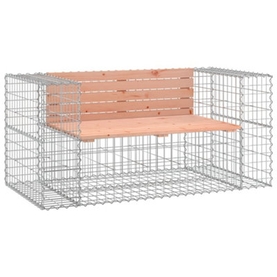 Berkfield Compact Garden Bench Gabion Design 143X71X65.5 Cm Solid Wood Douglas from B&Q