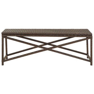 Berkfield Durable Garden Bench 120 Cm Poly Rattan Brown from B&Q