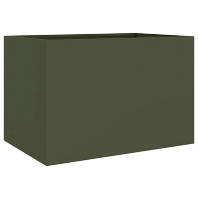 B&Q -  Durable Planter Olive Green 62X40X39 Cm Steel