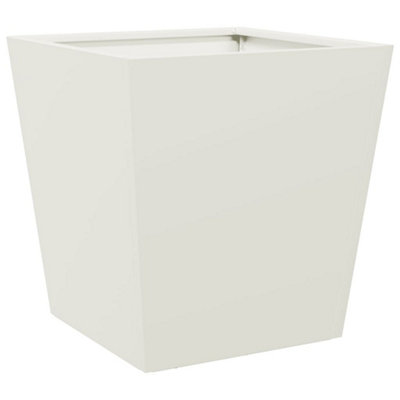 B&Q -  Durable Garden Planter White 40X40X40 Cm Steel