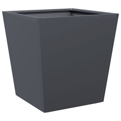 B&Q -  Durable Garden Planter Anthracite 40X40X40 Cm Steel