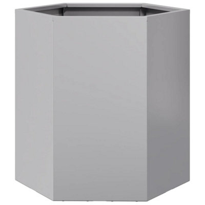 B&Q -  Durable Garden Planter Hexagon 46X40X45 Cm Galvanized Steel